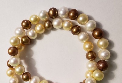 Honora Round Cultured Pearl~Stretch Bracelets~7.0mm-7.5mm~Multi-Colored~~