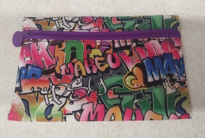Ipsy Glam Bag June 2016 makeup bag only graffiti print Purple Interior 
