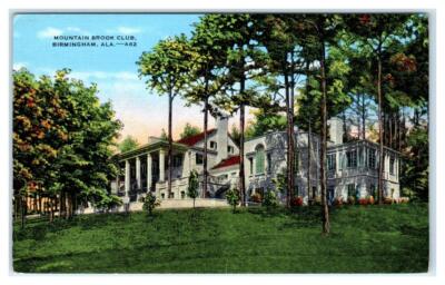 BIRMINGHAM, Alabama AL ~ MOUNTAIN BROOK CLUB Golf & Country Club 1940s Postcard