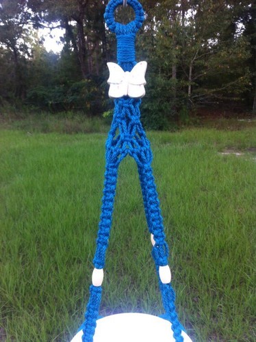 Butterfly Teal Macrame Hanger - NEW