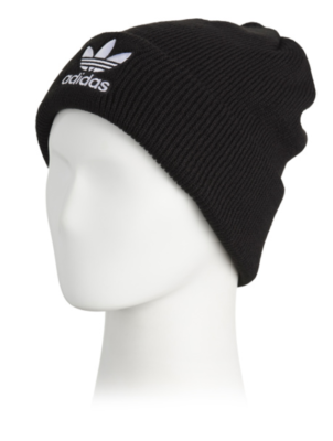 NEW Adidas Originals Trefoil Mens Knit Embroidered Logo Beanie in Black