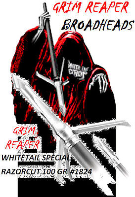 GRIM REAPER ''Whitetail Special'' RAZORCUT - 3 Blade  100 gr  2'' Cut  3Pk  #1824