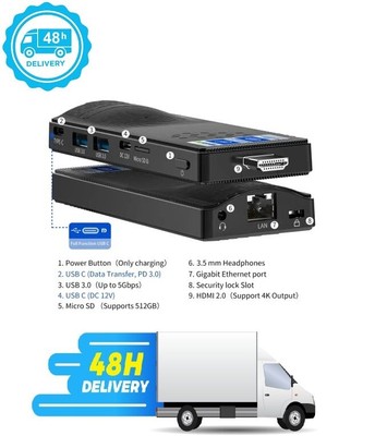 Higole - All In One Desktop Mini PC Stick (128GB SSD 8GB RAM Intel Windows 11)