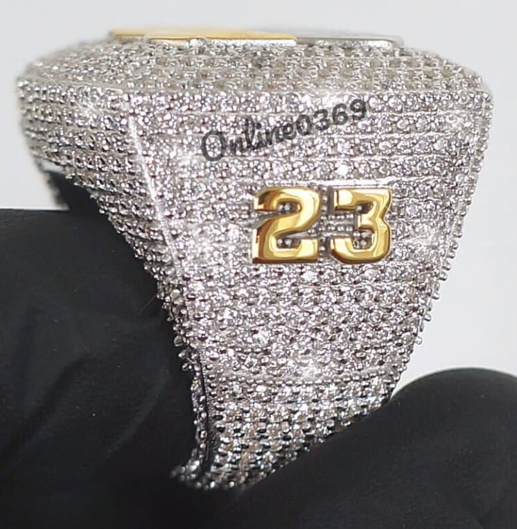 Pre-owned Online0369 Mens 2.33ct Rd Cubic Zirconia Fully Filled Custom Word Ring Silver Free Stud