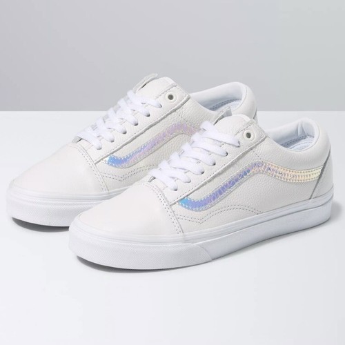 

Женские белые кожаные кроссовки Vans Old Skool с голографической полосой VN0A5JMI93V, размеры 6–10, Белый, VANS Old Skool