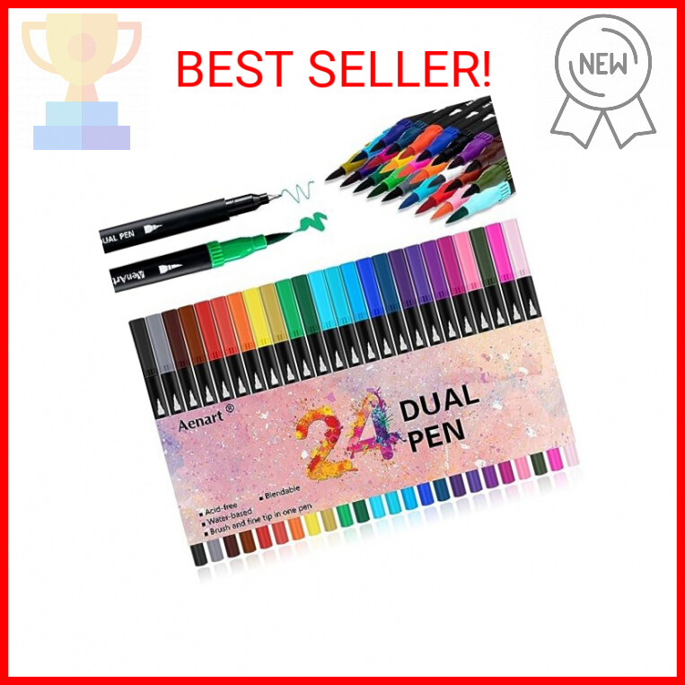 For Adult Coloring Books, 24 Colored Journal Planner Pens Fin