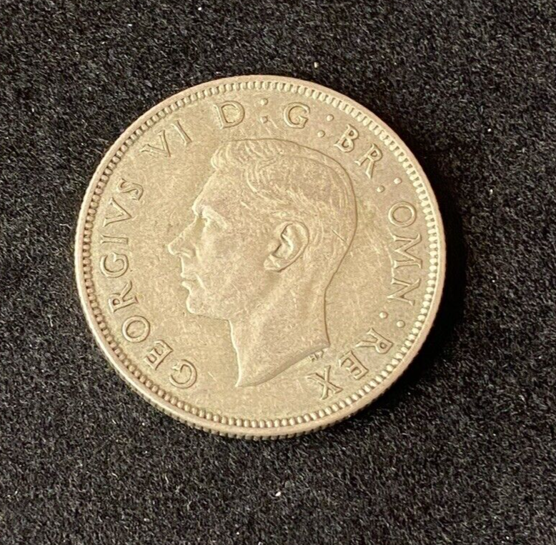 1945 Great Britain Two Shilling 0.5000 Silver ASW 0.1818 Oz
