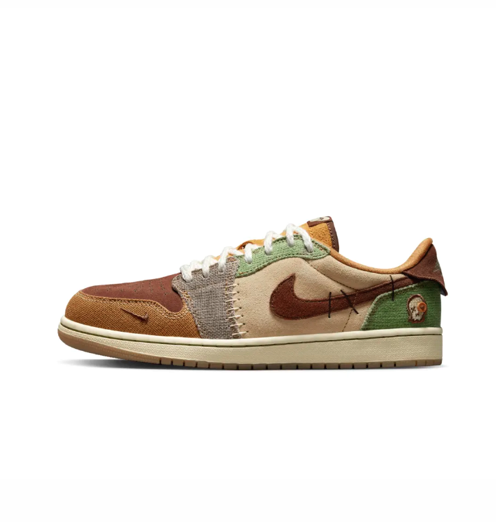 シューズ(男性用) AIR JORDAN 1 Low Nike Jordan 1 x Zion Williamson Low OG Flax and Oil Green