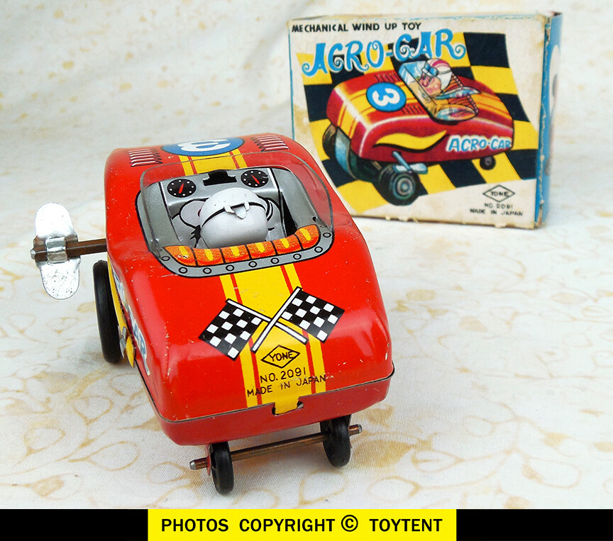 Yone Acro-Car flip-over race car with original box Japan toy ... SEE MOVIE!
