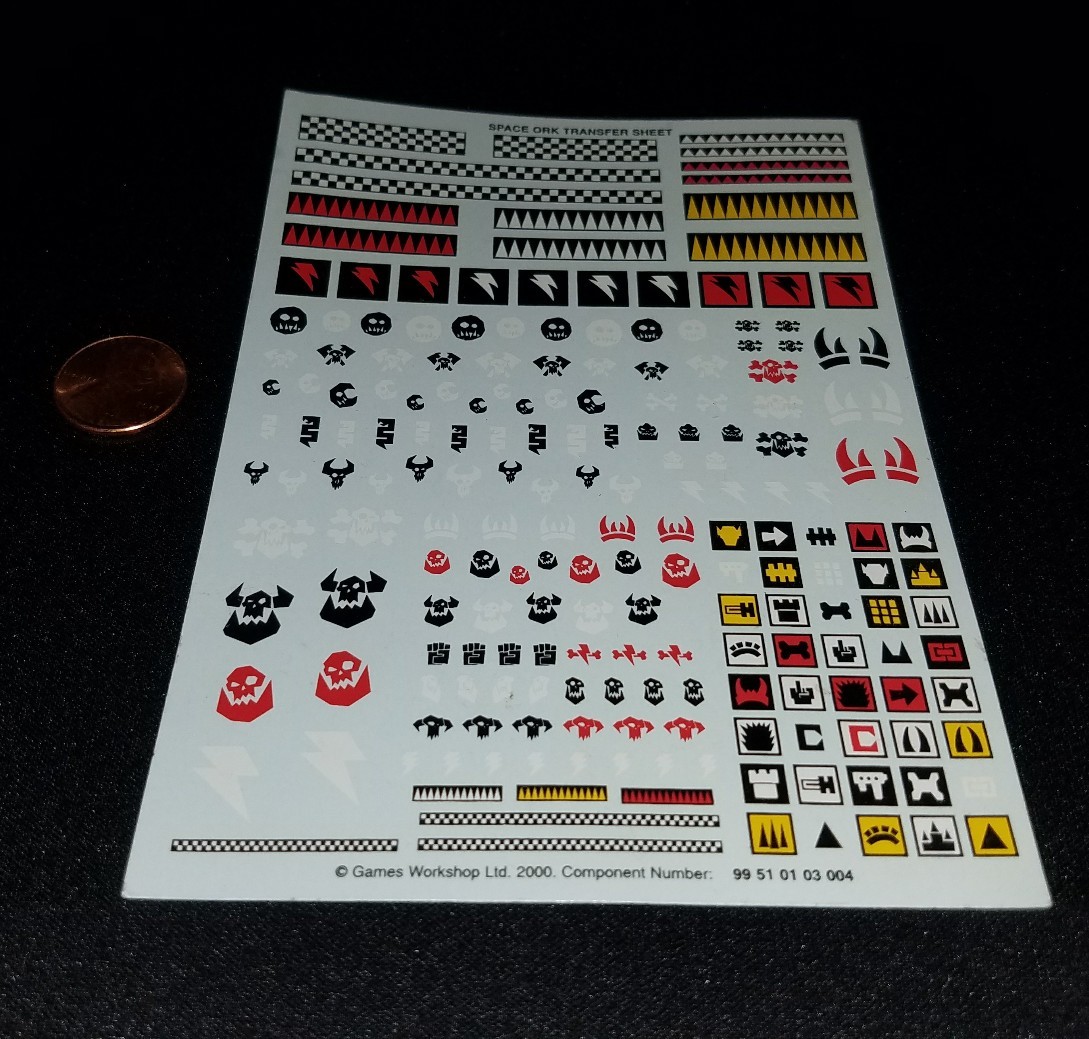 Ork Transfer Sheet Miniatures Collectors Guide