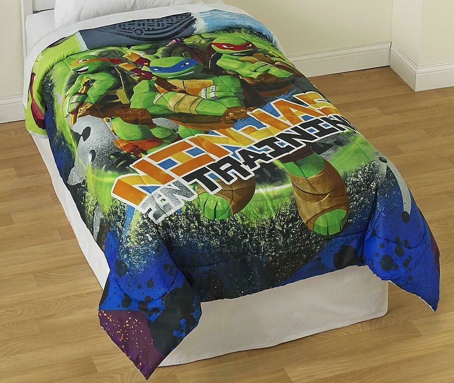 TMNT 4pc Twin Bedding Set Reversible Comforter Sheets & Pillowcase