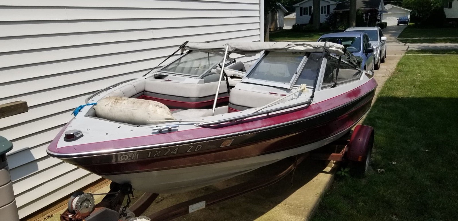 1989 Maxima Powerboat w Motor & Trailer, North Olmstead OH | No Fees, No Reserve