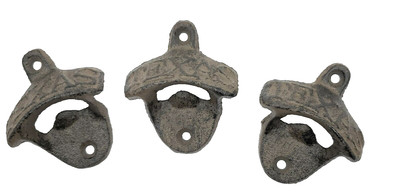3 Texas Rustic Bottle Openers Cast Iron Wall Mounted Bar Garage  Vintage Style
