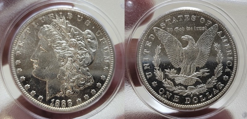 1888 S Morgan Silver Dollar $1 PCGS MS 63 DMPL