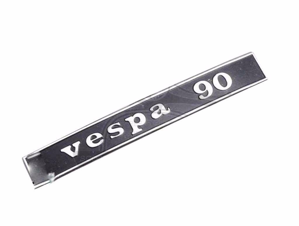Rear Frame Badge Rectangle Black Vespa 90 Scooter  