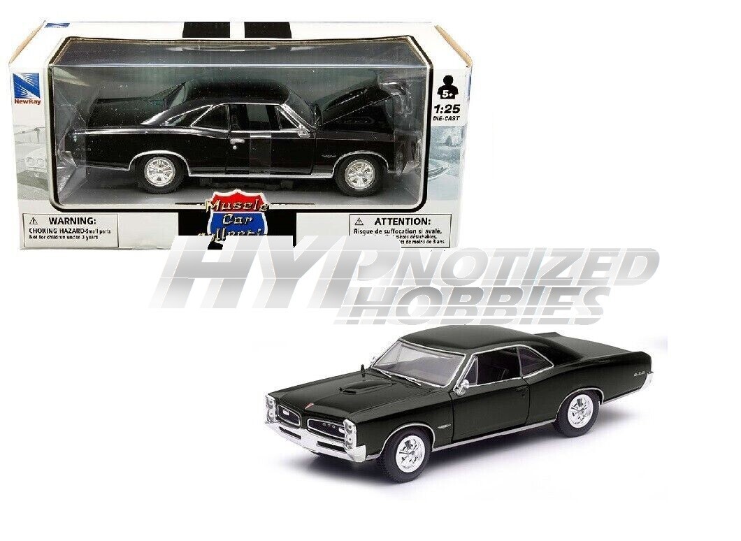 NEW RAY 1:24 1966 PONTIAC GTO DIE-CAST BLACK 71853 | eBay