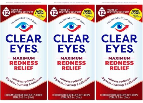 Clear Eyes, Maximum Redness Relief Eye Drops, 0.5 Fl. Oz(Pac