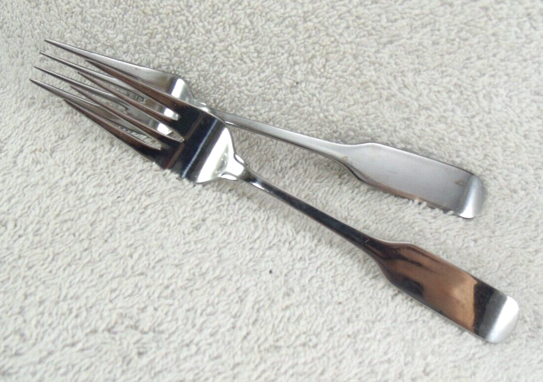 MFS10 Salad Fork Lot of 2 Martha Stewart Glossy Stainless