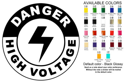 High Voltage Sticker Vinyl Decal House Business Factory Danger Warning Emblem