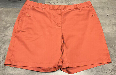 Ladies Shorts Size 14 Orange Stretch Shorts LAURA ASHLEY