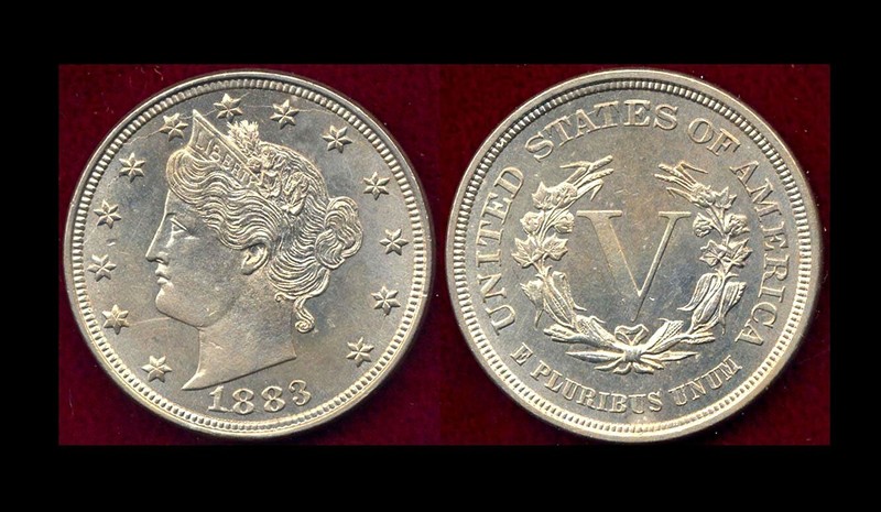 1883 5C NO CENTS ORIGINAL COLOR & SURFACE LIBERTY NICKEL++
