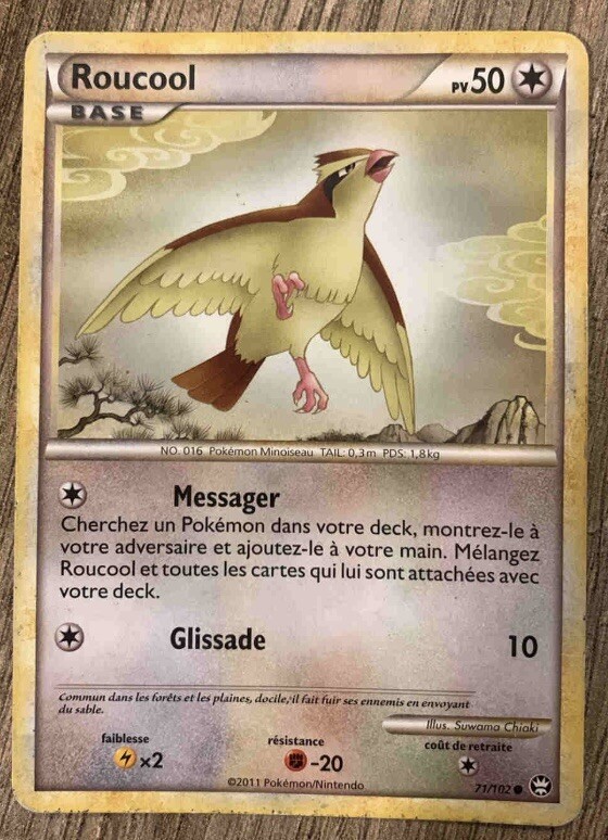 Carte PokÃ©Mon Roucool 71/102 Heartgold Soulsilver Triomphe Fr
