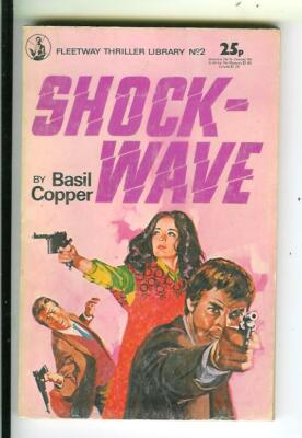 SHOCK-WAVE by Copper SIGNED British Fleetway Thriller Lib #2, spy gga vintage pb
