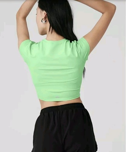 Alo Yoga Soft Crop Finesse Short Sleeve in Ultra Mint Size XS | eBay