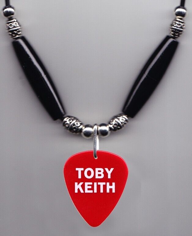 Toby Keith Signature Red Guitar Pick Necklace - Early 1990s Tours