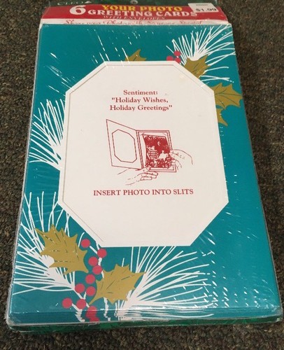 New Vintage Christmas Cards CLEO Photo Greeting Cards Insert Photo 3 PackS NOS