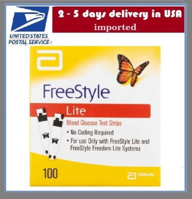 100 FreeStyle Lite Test Strips EXP 9-25 USA Shipper