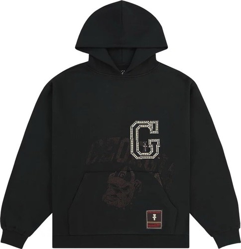 Pre-owned Travis Scott Michell & Ness Georgia Bulldogs Hoodie Size Medium In Black