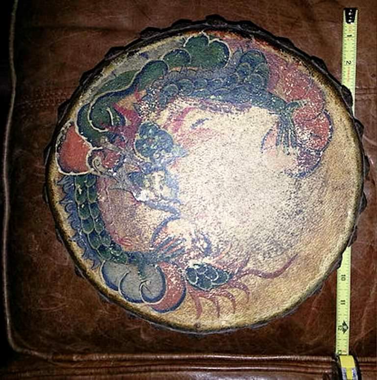 LEATHER painted Tom Tom DRUM