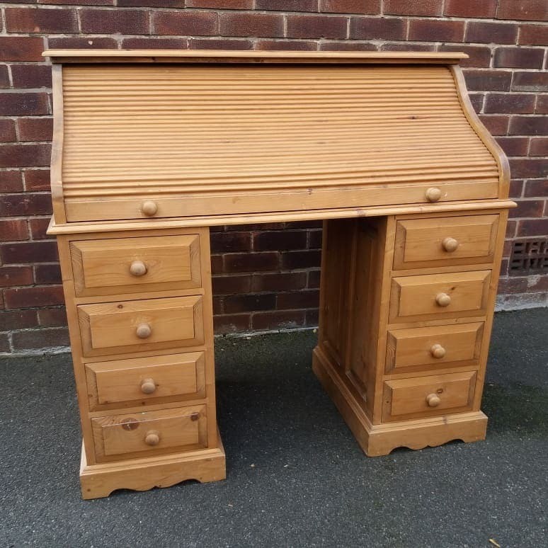 Solid Pine Roll Top Desk in Macclesfield, Cheshire Gumtree