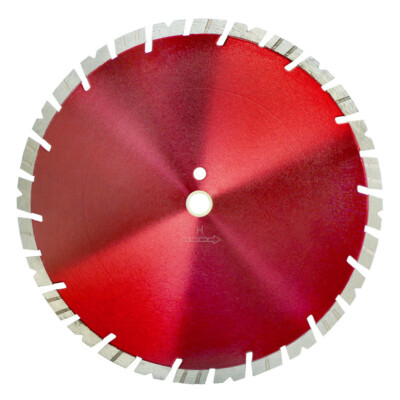 16'' x140'' x 1'' Alternating Notched and Turbo Segmented Diamond Blade 15 mm Rim