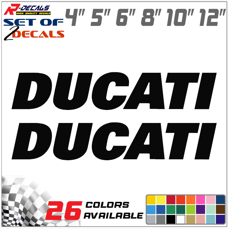 Custom Vinyl decal 2 pcs set for DUCATI  Motorcycle Bike decals, Sticker (2)