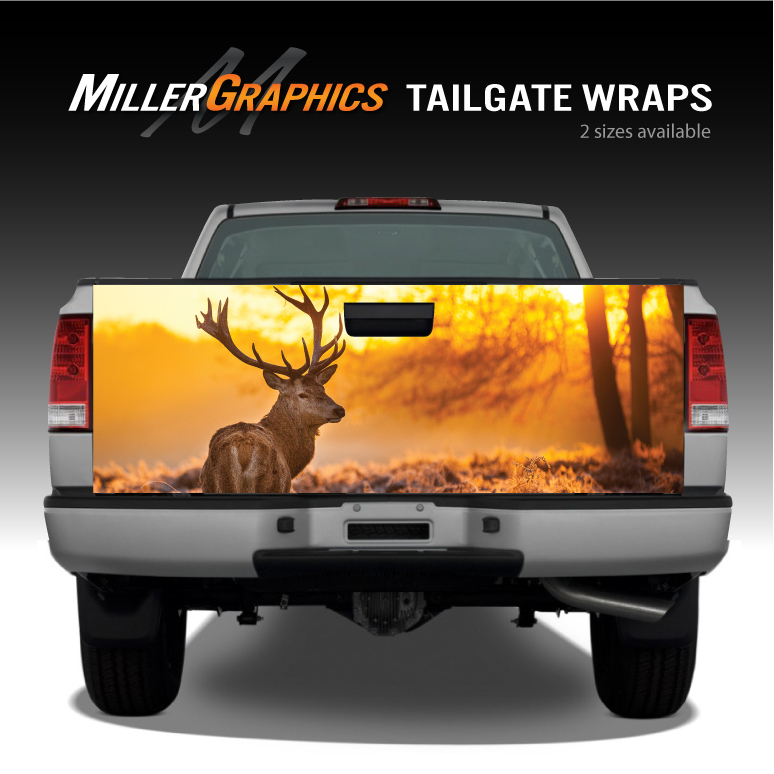 Buck Elk Sunset Truck Tailgate Vinyl Graphic Decal Wraps eBay