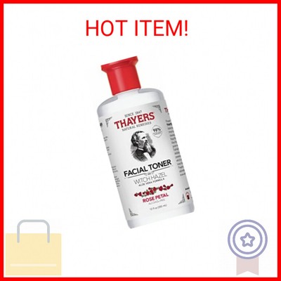 Thayers Alcohol-Free, Hydrating Rose Petal Witch Hazel Facial Toner with Aloe Ve
