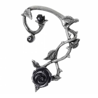 Alchemy Gothic Wild Black Rose Ear Wrap   Local Stock   Gothic