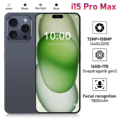 New 7.6inch I15 Pro Max 16GB+1TB 5G Version Unlocked Android Smartphone