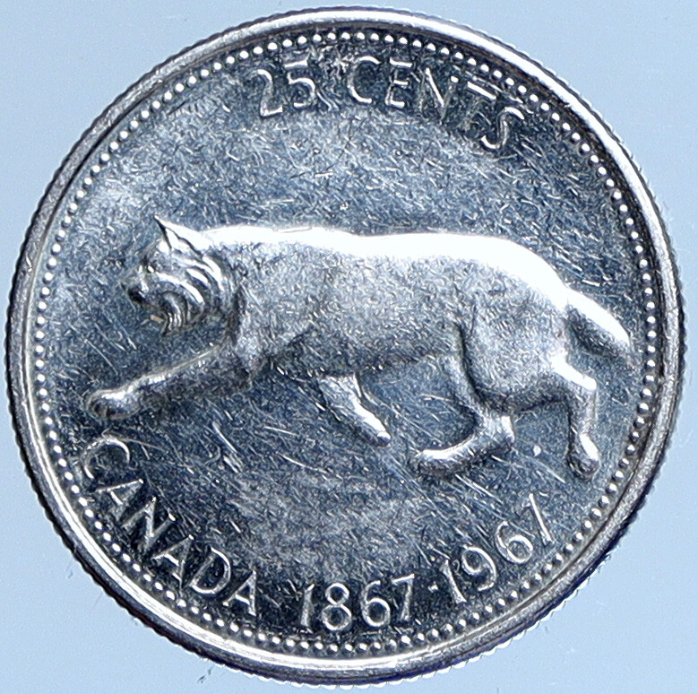 セルディア 1967 CANADA Confederation Centennial Silver 25 Cents Coin