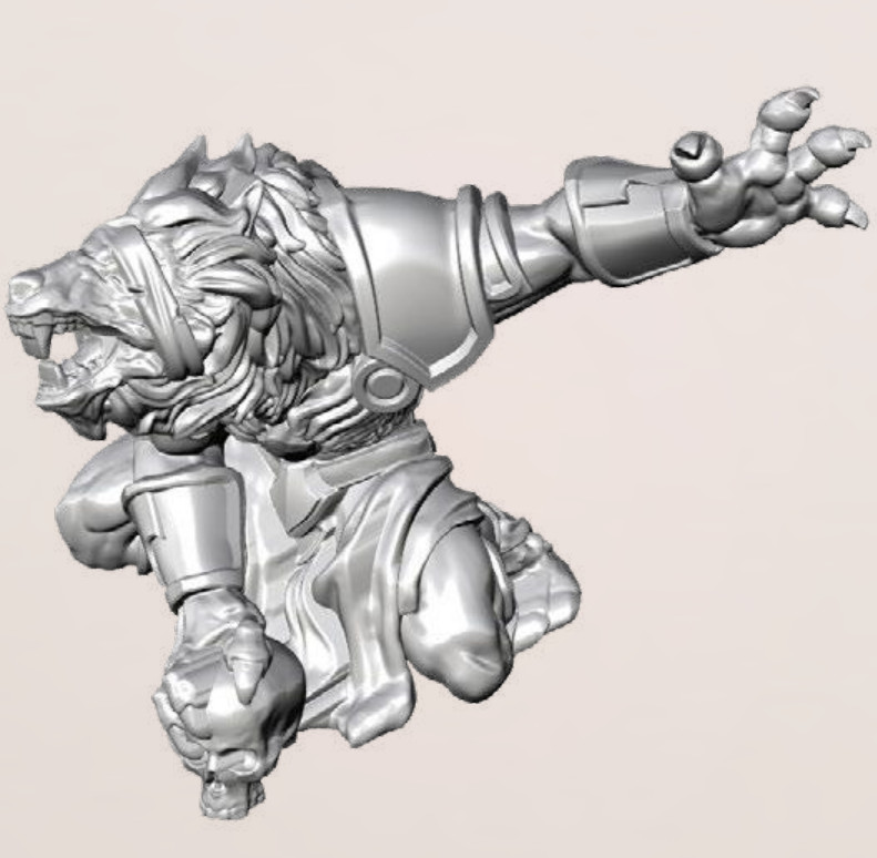 Dark Lupus Werewolf Miniature/World Of Deuslair/Dungeons & Lasers G419