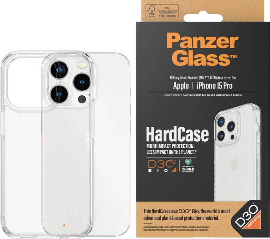PanzerGlass iPhone 15 Pro HardCase Transparent D3O Shockproof Anti-yellowing