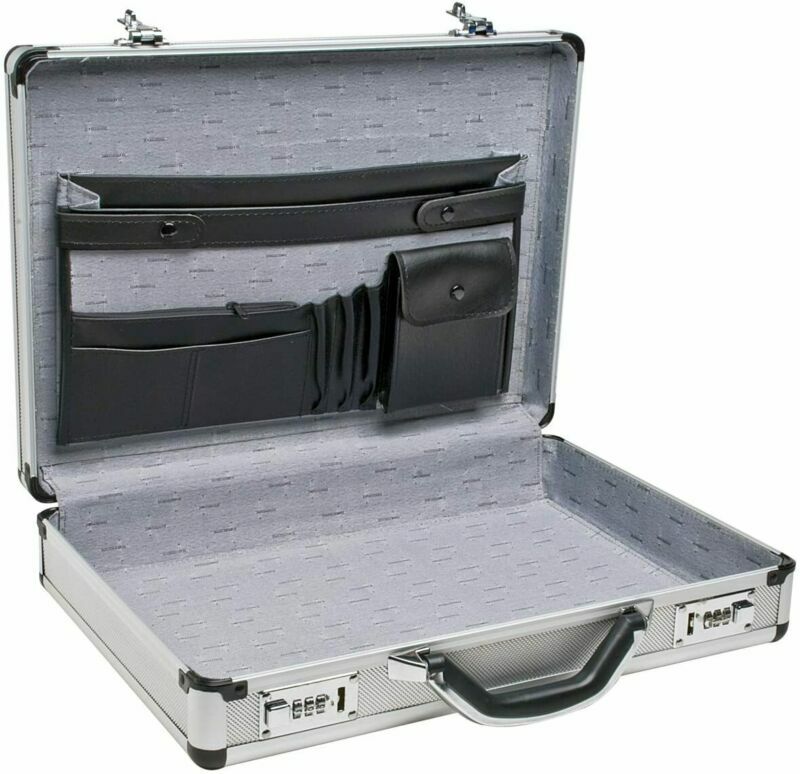 Medium Aluminum Hard Briefcases Business Office Toolbox Tablet PC Suitcase New