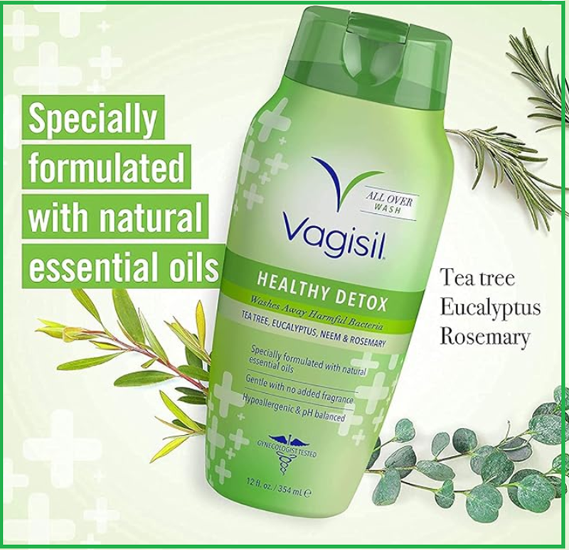 3-Pack Vagisil Healthy Detox All Over Body Wash, Hypoallergenic, Neem, 12 oz*