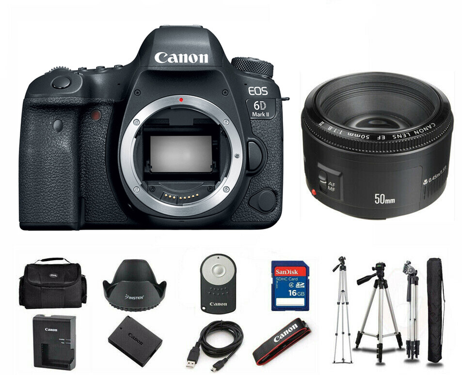 MINT Canon EOS 6D Mark II Digital SLR Camera With 50mm II Lens