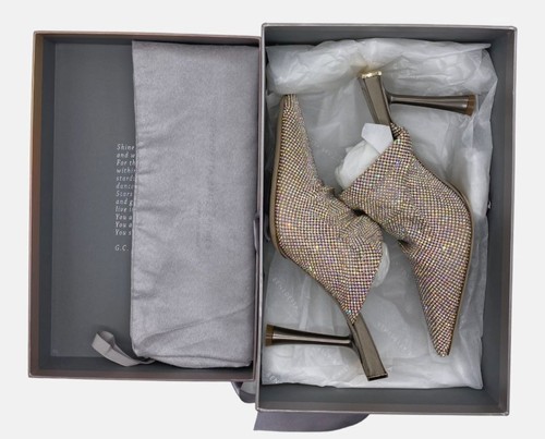 Pre-owned Benedetta Bruzziches $1090  Women Silver Goliarda Crystal Mule Heel Us 10/eu 40
