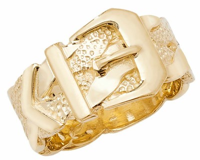 MARKENLOS 9CT GELBGOLD HERREN GEFLOCHTEN DORNSCHLIESSE RING