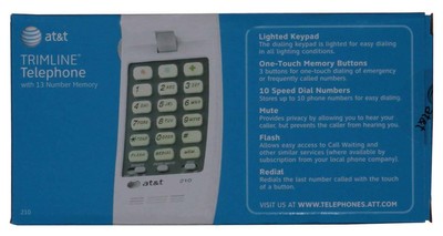 Basic Trimline Corded Home Office Phone No AC Power Required Wall-Mountable NEW