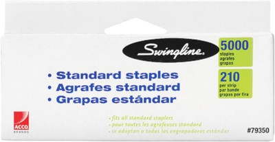 Swingline Staples, Standard Staplers for Desktop 1 Pack-5000/Box, Silver 